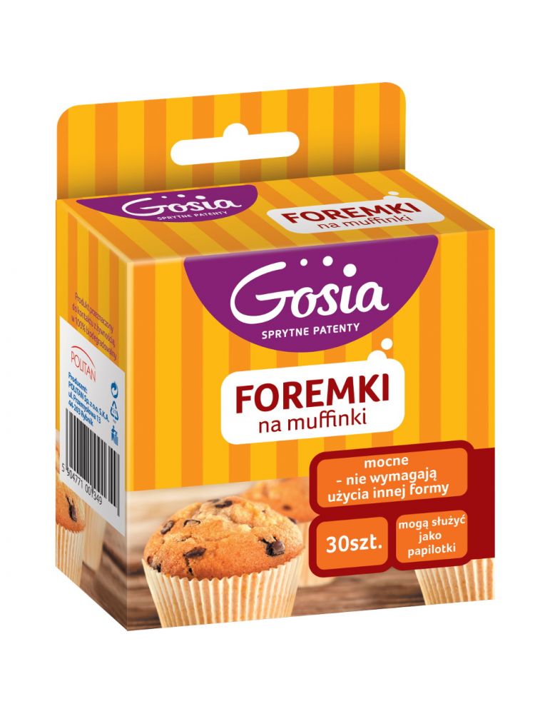 Foremki białe na babeczki, muffinki papilotki Gosia 30szt mocne