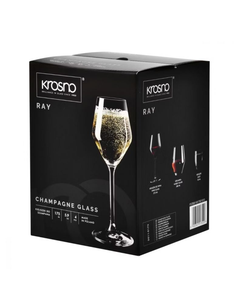 Kieliszki do prosecco szmapana Krosno RAY komplet 4 x 175ml