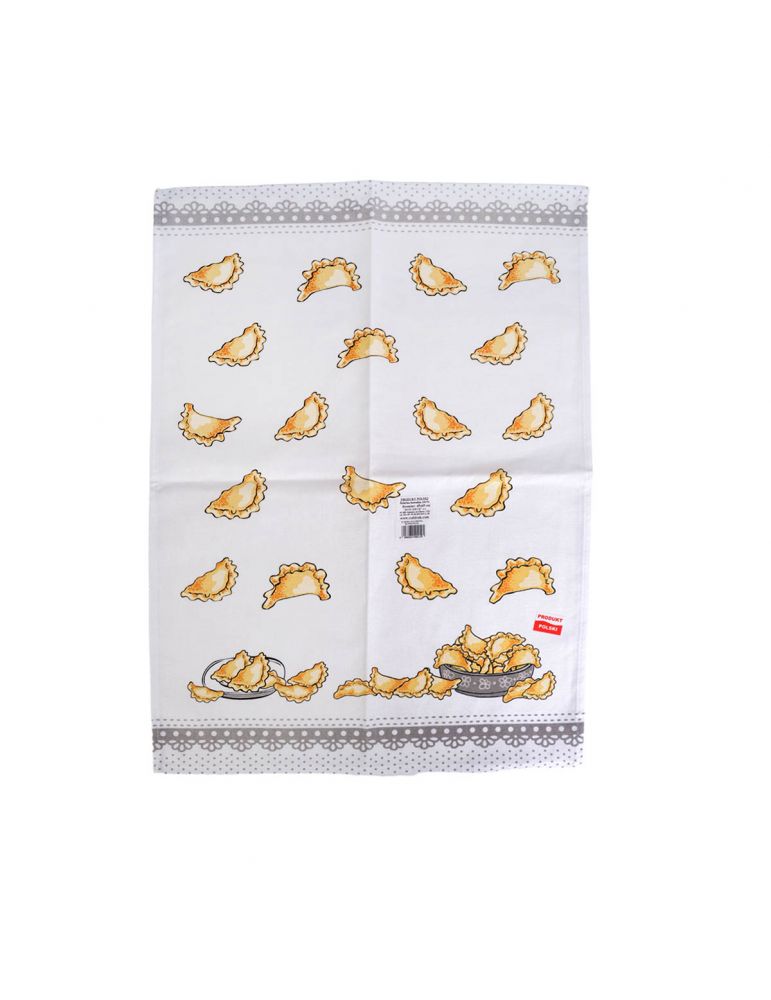 Ścierka kuchenna 65x45 cm bawełniana Pierogi szara Rod-Druk