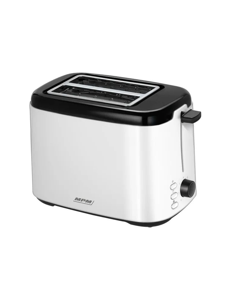 MPM MTO-07 Klasyczny biało-czarny toster 800W