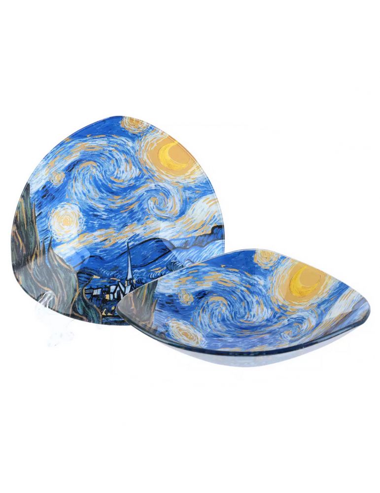 Miseczka salaterkaszklana 17x17  Gwieździsta noc V.van Gogh CARMANI