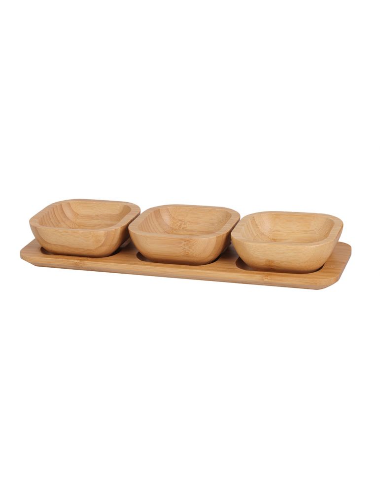 Zestaw do przystawek Berretti BR-0336 3 elementy drewno bambusowe