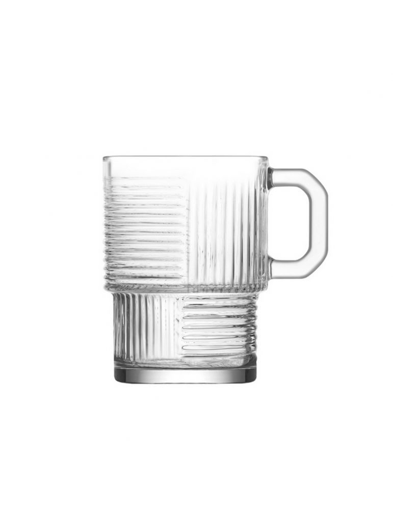 Lav zestaw 6 szklanek szpatlowanych z uchem 270ml
