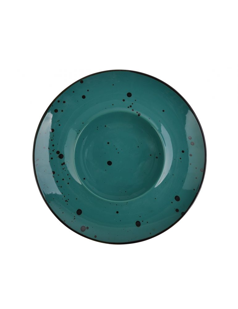 Talerz głęboki pasta 28cm Cottage turkus Bogucice