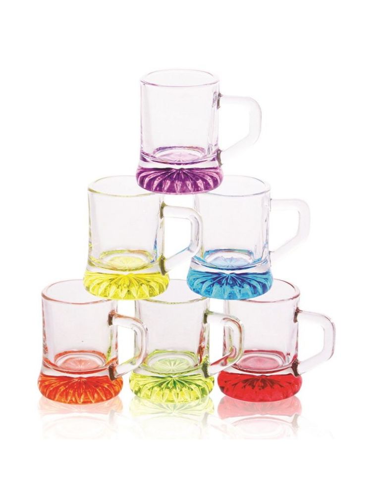 Glasmark kieliszki kufelki z kolorowym dnem 25 / 30 ml