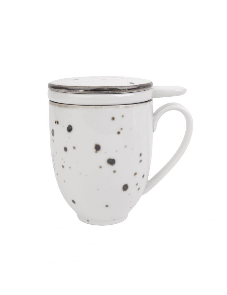 Kubek 400 ml z zaparzaczem i pokrywką Cottage White Bogucice