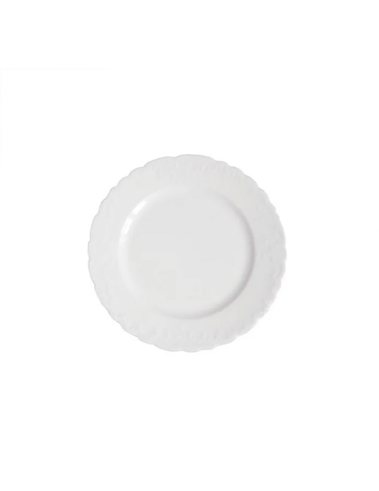 Ćmielów Rococo biały talerz deserowy 21 cm