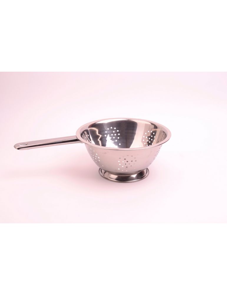 Cedzak stalowy metalowy 24 cm z rączką
