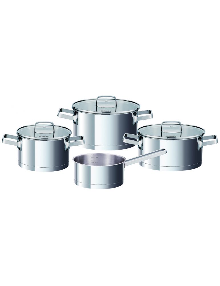 SSW Piazza zestaw komplet garnków stalowych nierdzewnych 7 elementów