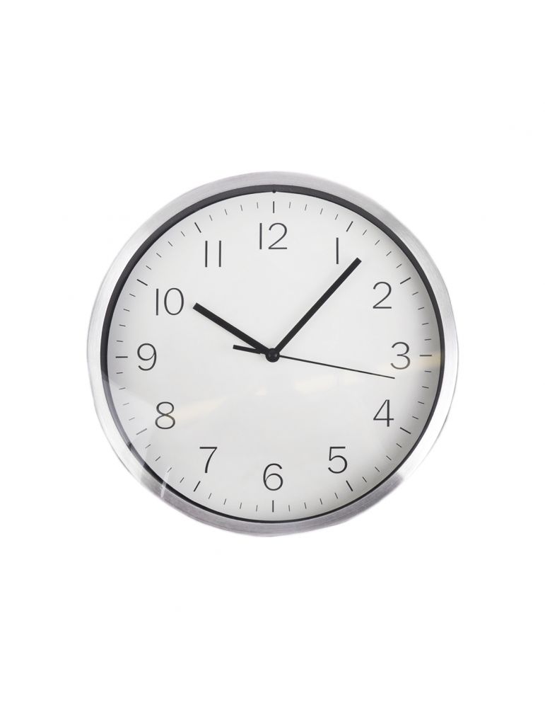 Domik zegar wiszący aluminiowy z bialą tarczą 25cm