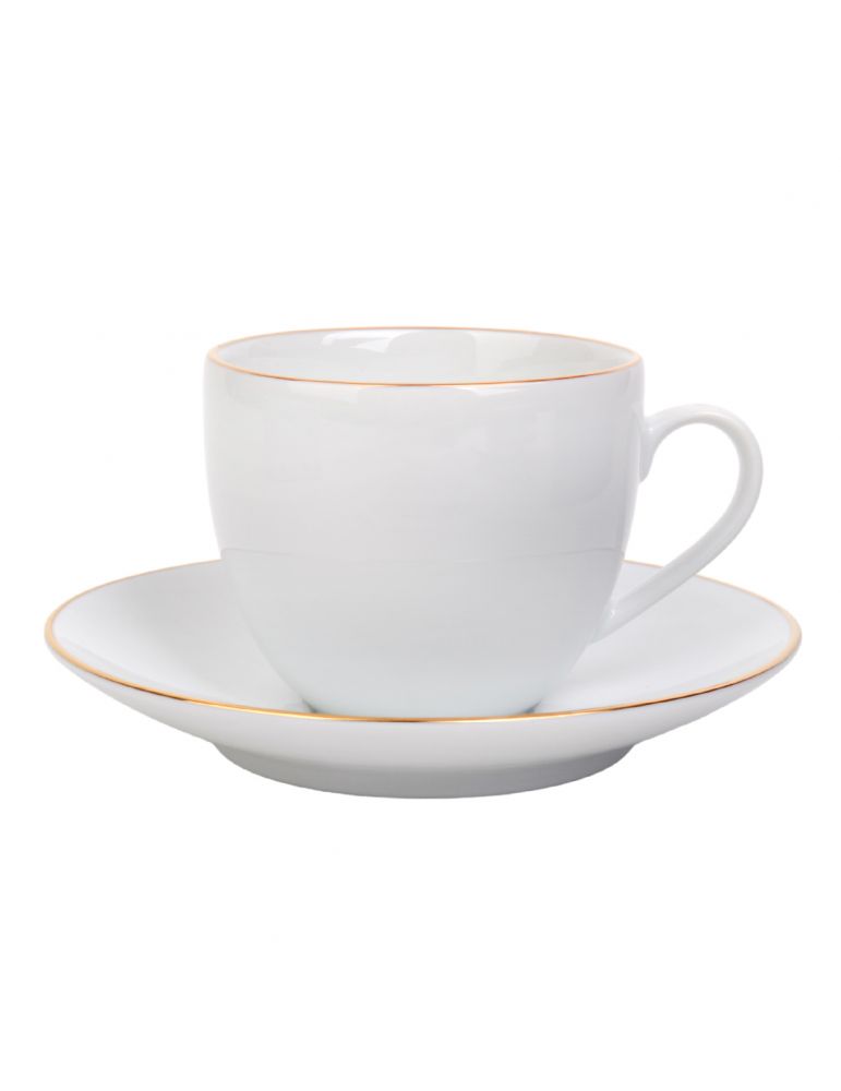 Bogucice Linea Base Gold filiżanka 320ml z spodkiem 16 cm