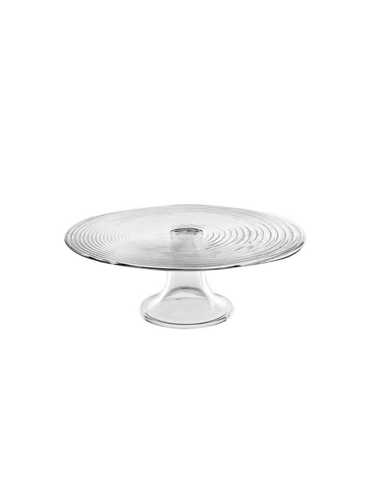 Szklana tortownica na stopce 27cm spiralna Edwanex