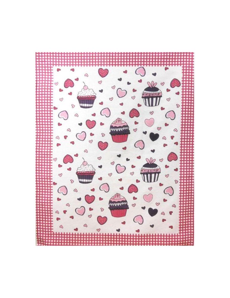 Ścierka bawełna Grecja Muffiny różowe 55x66cm Jedeka