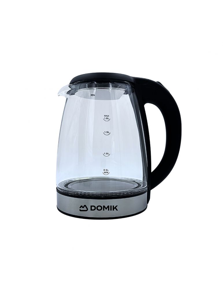 Domik DO-2071 czajnik elektryczny szklany 1,8L 1800W LED 360° bezprzewodowy czarny