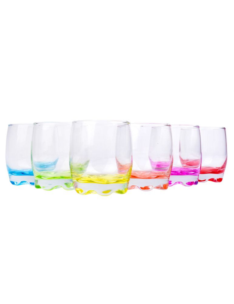 Komplet 6szt. szklanek z kolorowym dnem 250ml Glasmark