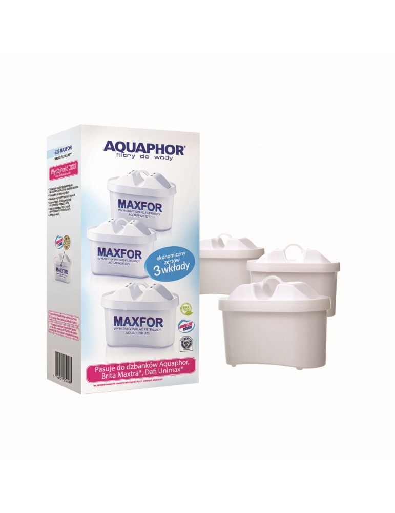 Aquaphor zestaw 3 wkładów filtrujących wodę B25 Maxfor