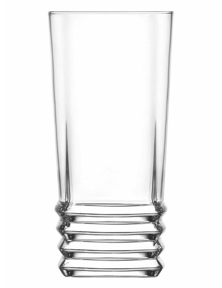 Zestaw komplet 6 wysokich szklanek do wody soku drinków 335ml ozdobny spód