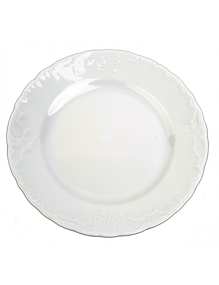 Biały talerz płytki deserowy 19cm Rococo Ćmielów