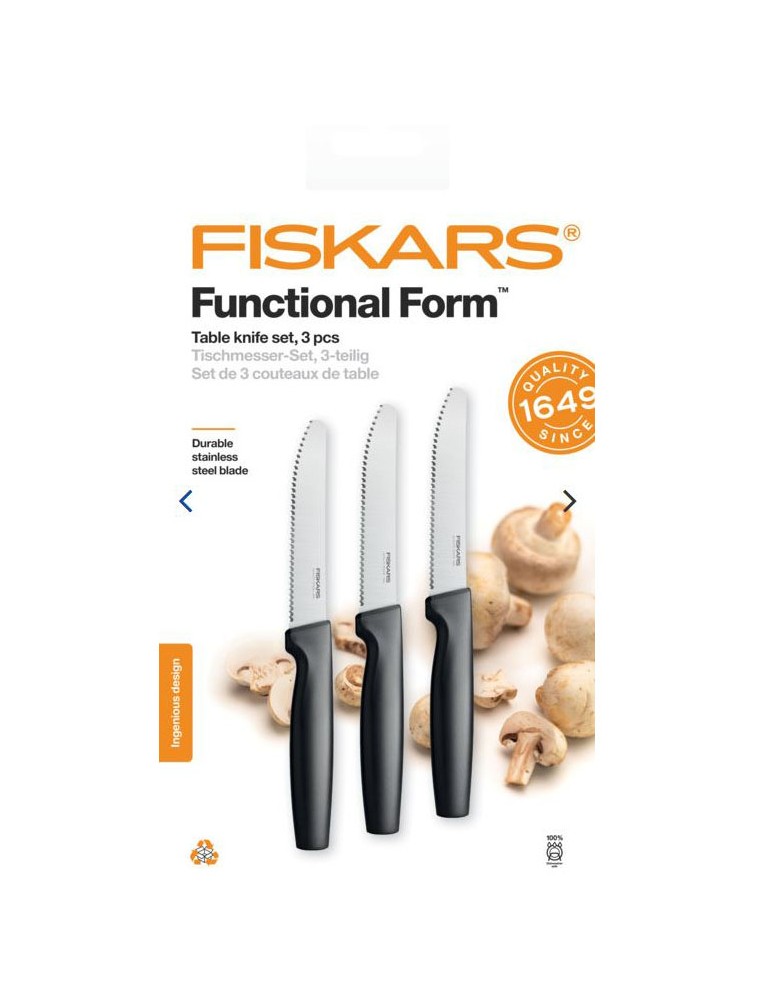 Zestaw 3szt. noży śniadaniowych z ząbkami FF Fiskars