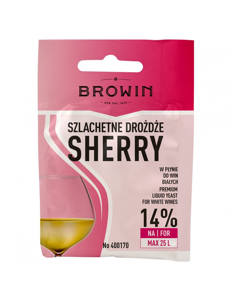 Drożdże winiarskie Sherry 20ml Browin