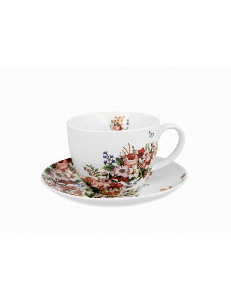 duo Vintage Flowers.W filiżanka jumbo ze spodkiem 470ml