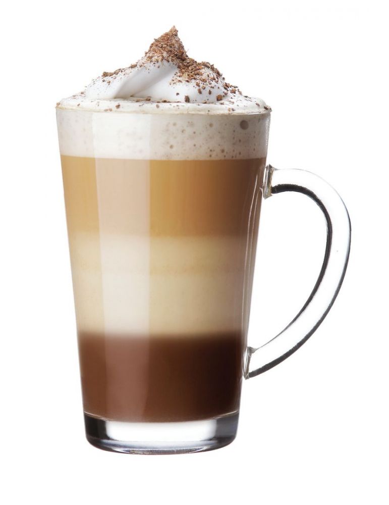 Kubek szklany szklanka do kawy latte herbaty czekolady z uchem
