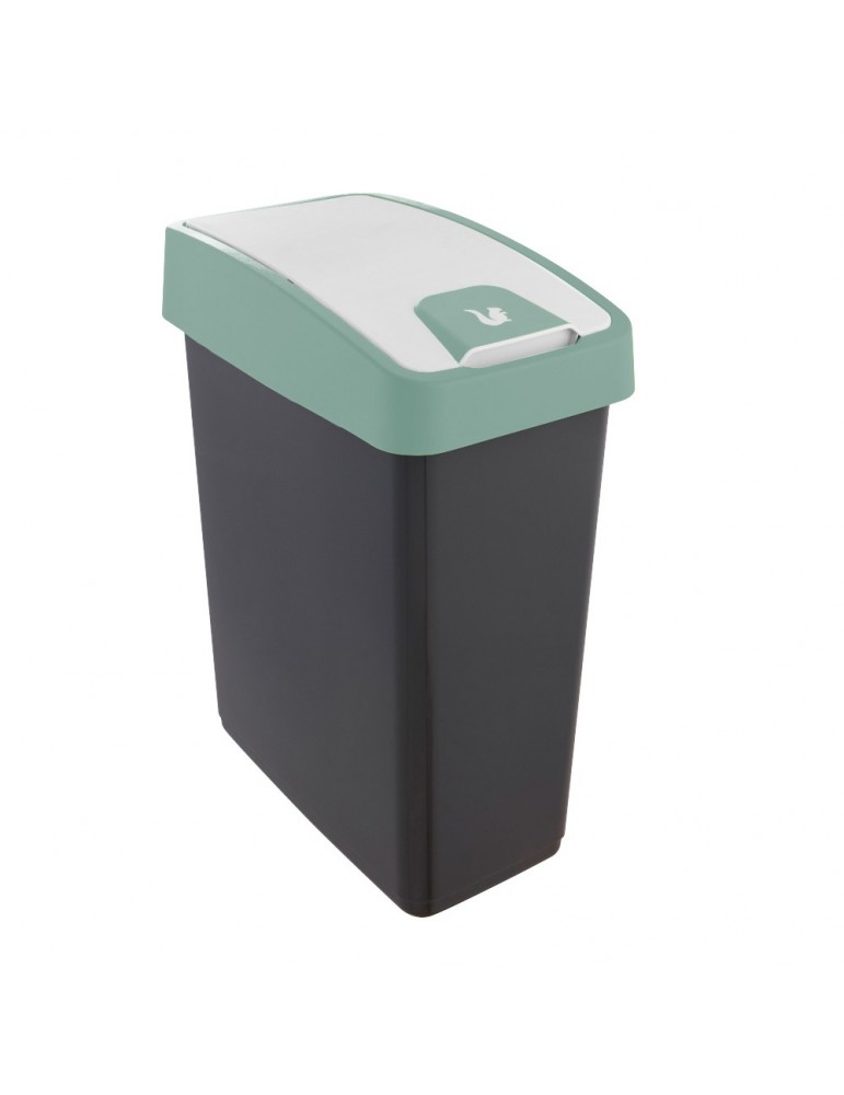 Kosz kubeł pojemnik na śmieci odpady z pokrywą mocny zielony 25L