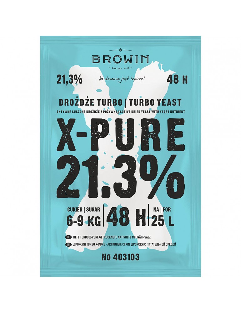 Drożdże gorzelnicze X-PURE TURBO 21,3 % na 100L Dr