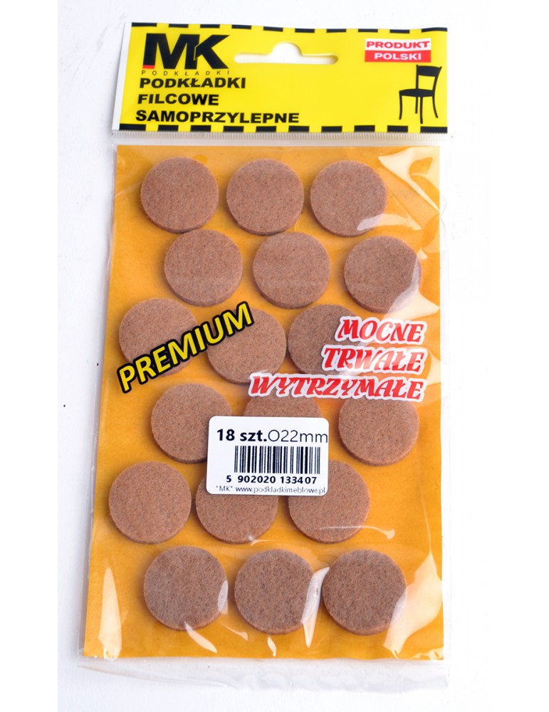 Mocne Podkładki Filcowe samoprzylepne MK Premium 18szt