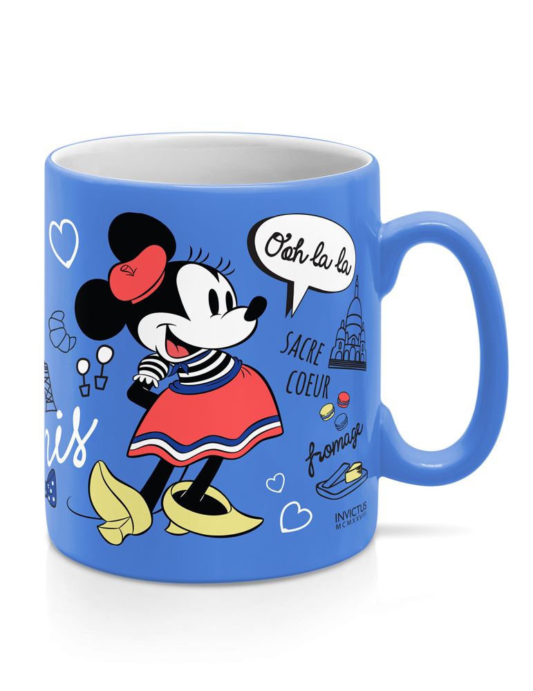 Ceramiczny Kubek Disney 320ml Myszka Mickey i Minnie Niebieski